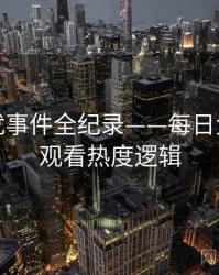 深度骚扰事件全纪录——每日大赛在线观看热度逻辑